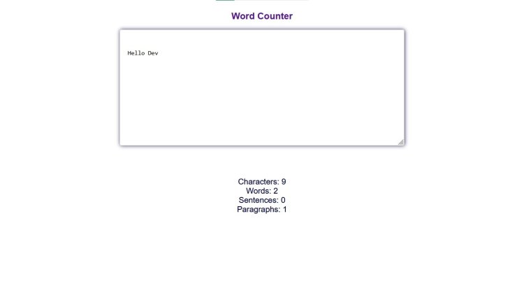 word counter in JavaScript with free source code