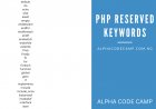 PHP reserved keywords