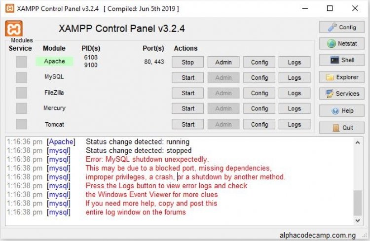 How to fix the problem “Error: MySQL shutdown unexpectedly” in XAMPP