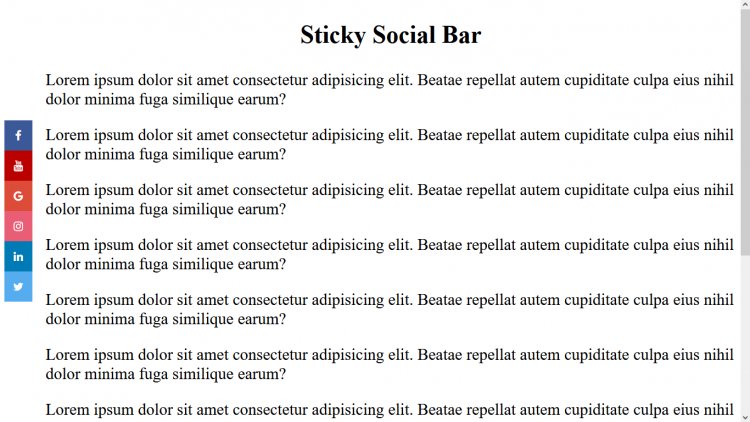 How to create a sticky social bar using html, CSS