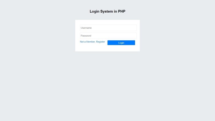 secure login and registration system in PHP - login page